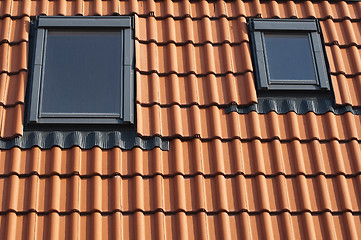 Image showing Dormers on a tiled roof