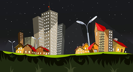 Image showing Vector city - night