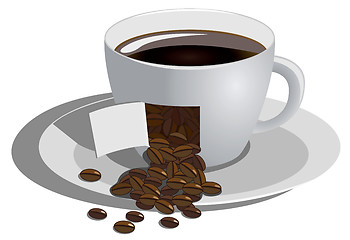 Image showing Coffee cup on white background, Vector illustration