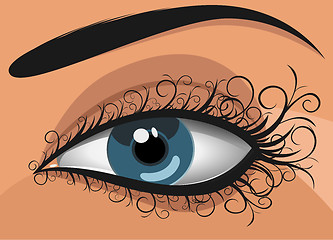 Image showing Woman blue eye