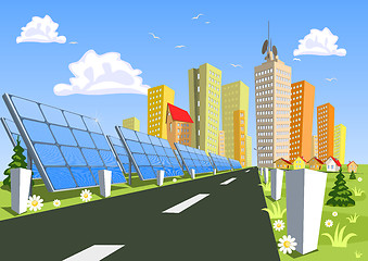 Image showing Solar vector City for solar panels
