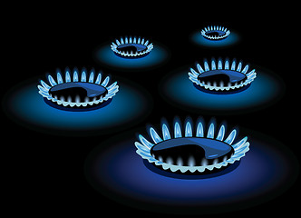 Image showing Blue flame of gas