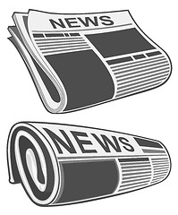 Image showing Rolled newspaper vector