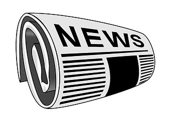 Image showing Rolled newspaper vector