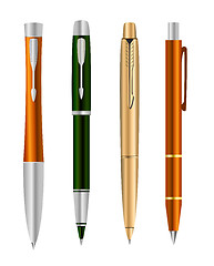 Image showing Vector illustration of set colorful pens