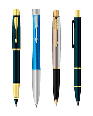 Image showing Vector illustration of set colorful pens