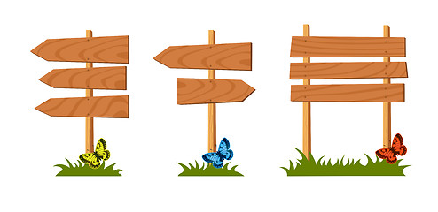 Image showing Set of wooden sign vector