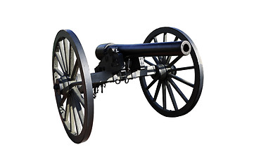 Image showing Civil War Era Cannon against White