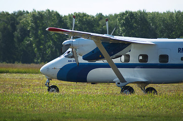 Image showing Skydivers plane