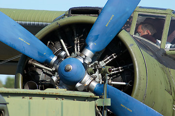 Image showing Biplane engine