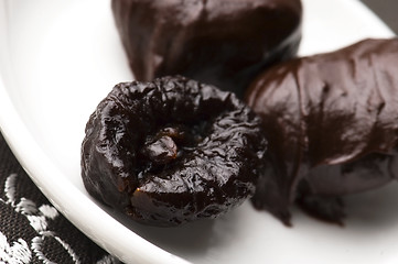 Image showing Dried plums in chocolate 