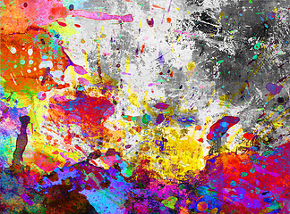 Image showing colorful paint splash grunge