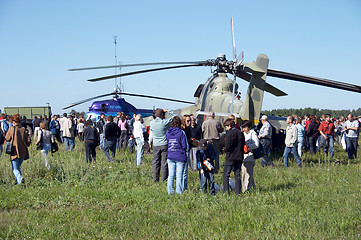 Image showing Helicopters in airshow