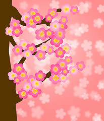 Image showing Flowering Cherry Blossom Tree in Spring