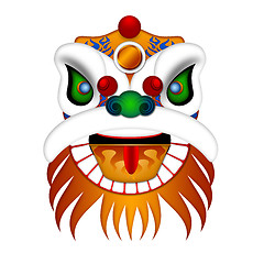 Image showing Chinese Lion Dance Head Illustration