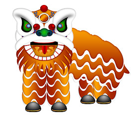 Image showing Chinese Lion Dance Full Body Illustration