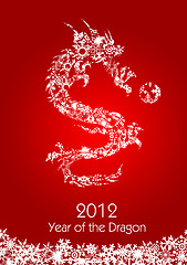 Image showing 2012 Flying Chinese Snowflakes Pattern Dragon with Ball