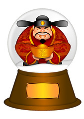 Image showing Chinese Money God in Water Snow Globe