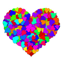 Image showing Colorful Hearts Forming Big Valentines Day Heart