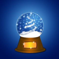 Image showing Water Snow Globe with Christmas Tree Sparkles