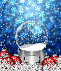 Image showing Snow Globe Blank and Christmas Tree Ornaments