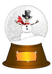 Image showing Water Snow Globe with Snowman Illustration