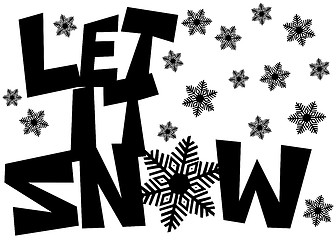 Image showing Let It Snow Freehand Drawn Text with Snowflakes