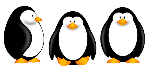 Image showing Cute Penguins Clipart Isolated on White Background