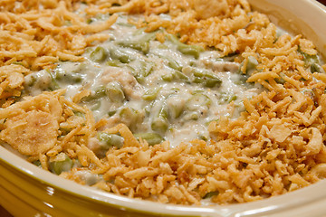 Image showing French Cut String Beans with Fried Onions Casserole Dish
