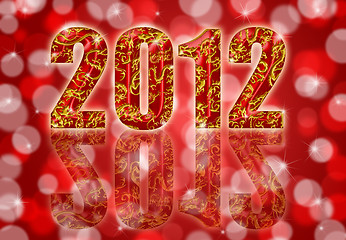 Image showing 2012 Chinese Year of the Dragon Red Background