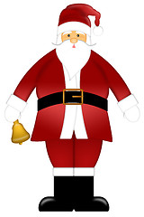 Image showing Santa Claus Ringing Bell Clipart Isolated on White Background