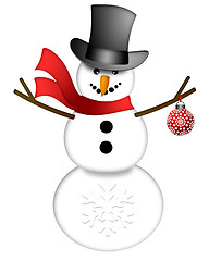 Image showing Snowman with Top Hat Isolated on White Background