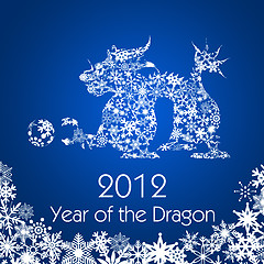 Image showing Chinese New Year Dragon with Snowflakes Pattern