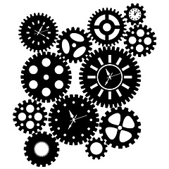 Image showing Time Clock Gears Clipart