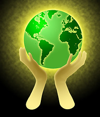 Image showing Hands Holding World Globe Illustration