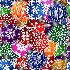 Image showing Christmas Tree Ornaments Seamless Tile Background