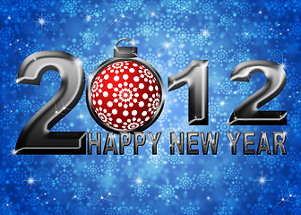 Image showing 2012 Happy New Year Snowflakes Ornament Illustration