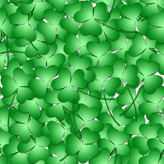 Image showing St Patricks Day Shamrock Leaves Seamless Background