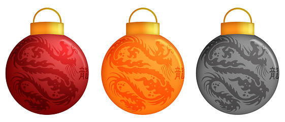 Image showing Chinese Dragon Christmas Ornaments