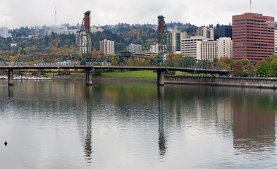 Image showing Reflection of Hawthorne on Willamette River