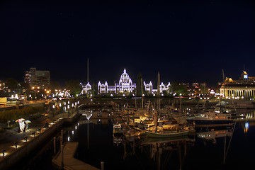 Image showing Parliament Buildings from the Inner Harbour in Victoria BC