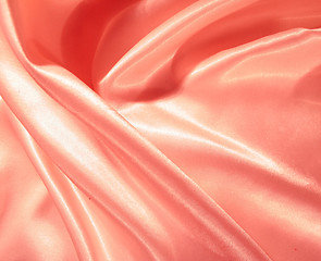 Image showing Smooth elegant pink satin as background