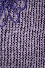 Image showing Lilac knitted fabric backgroind