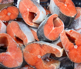 Image showing red fish steaks