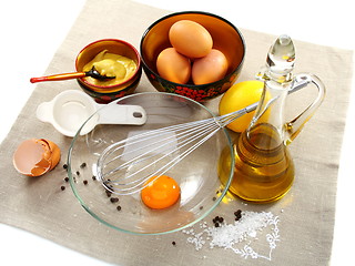 Image showing Products for home preparation of mayonnaise.