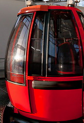 Image showing Alpine red cable-car