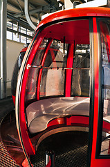 Image showing Red alpine cable car