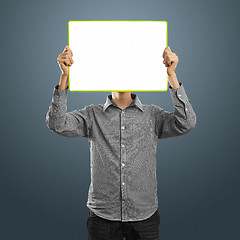 Image showing male with write board in his hands