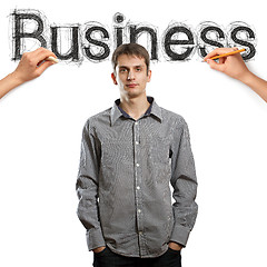 Image showing sketch word business with businessman