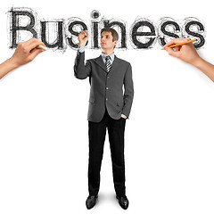 Image showing sketch word business with businessman